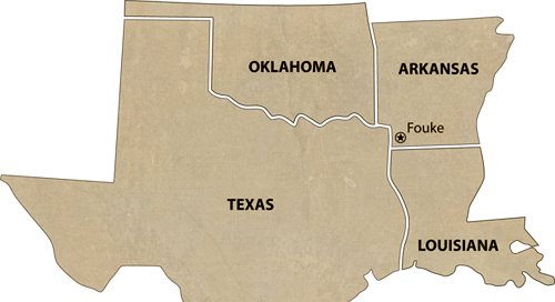 Location of Fouke Arkansas